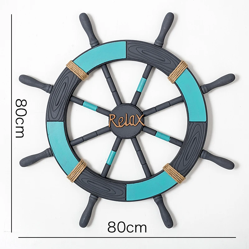 Creativo Retro Mediterraneo Salvagente In Legno Ocean Made Old Anchor Bar Decorazioni Ornamenti Da Parete Tridimensionali.