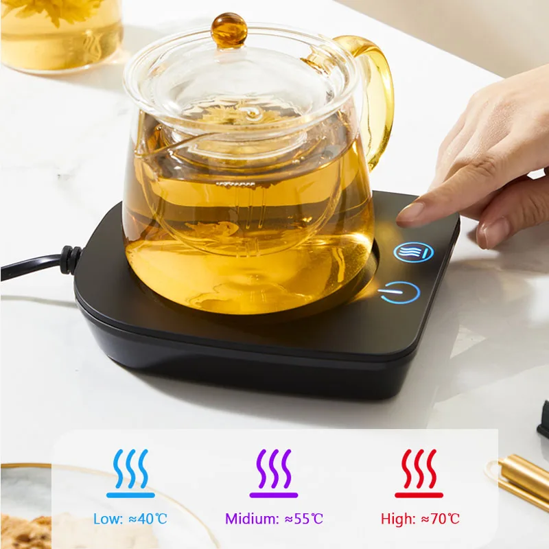 Smart Coffee Mug Warmer for Office Desk Use Electric Beverage Warmer 3 Temperatures Auto-off Heating Plate for Tea Water Milk