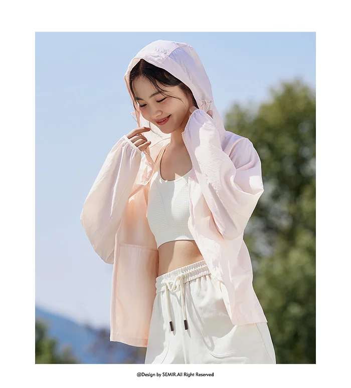 Jacket Women Splicing Mesh Hooded Jacket Loose Summer New Texture Cooling Sunscreen Clothes Hundred