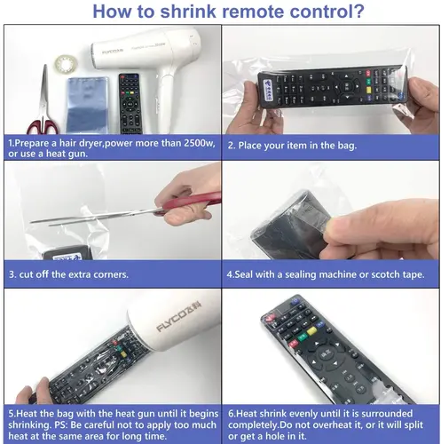 Transparent Shrink Film Bag Anti-dust Protective Case Cover for TV air conditioner remote Control shrink plastic sheets S/L - Image 6