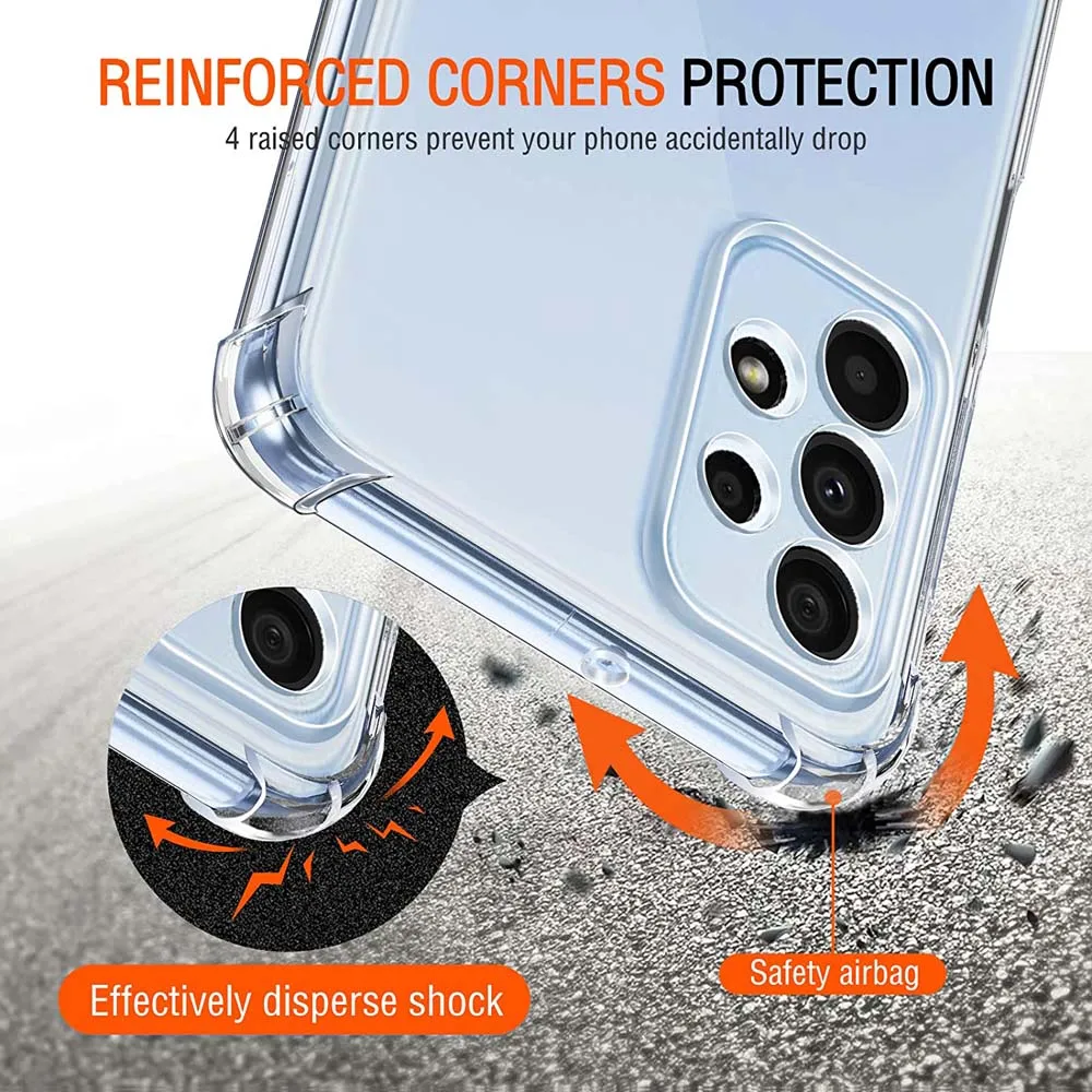 Enhanced Shockproof Clear Silicone Case with Air Bag Cushioning