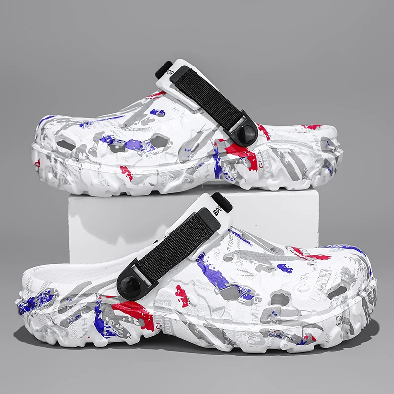 Plus Size 47 Summer Men Sandals Clogs Outdoor Garden Clogs Hole Shoes Male Casual Shoes Water Shoes Comfort Home Soft Slippers 3