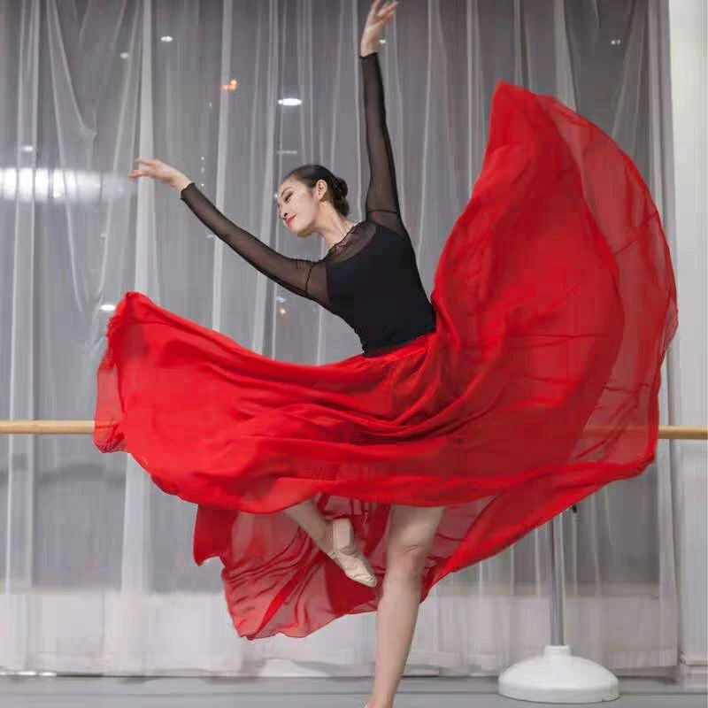 

Womens Full Ankle Length Retro Long Maxi Skirt for Dance Gypsy Costume Party Cosplay Faire Ballet Modren Lyrical Dance Costume