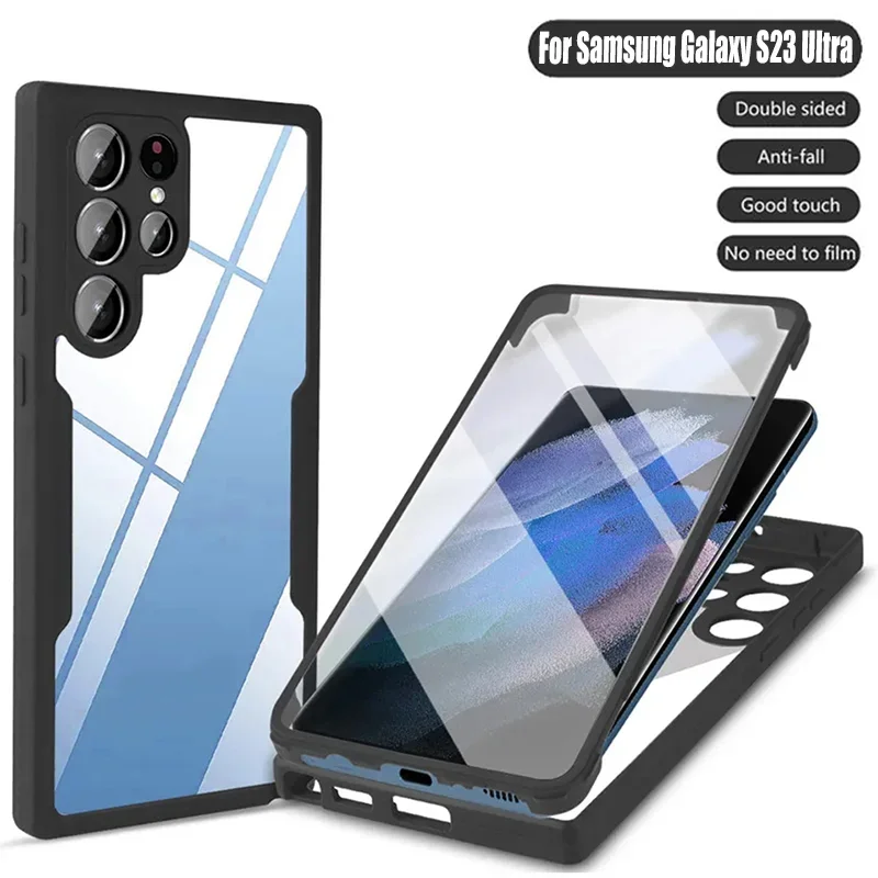 thumbnail image 1 of 360 Full Cover Case For Samsung S24 Ultra S22 Plus S21 S20 S23 FE Coque For Samsung S23 Ultra S24 Screen Protection Phone Cover, 1 of 5