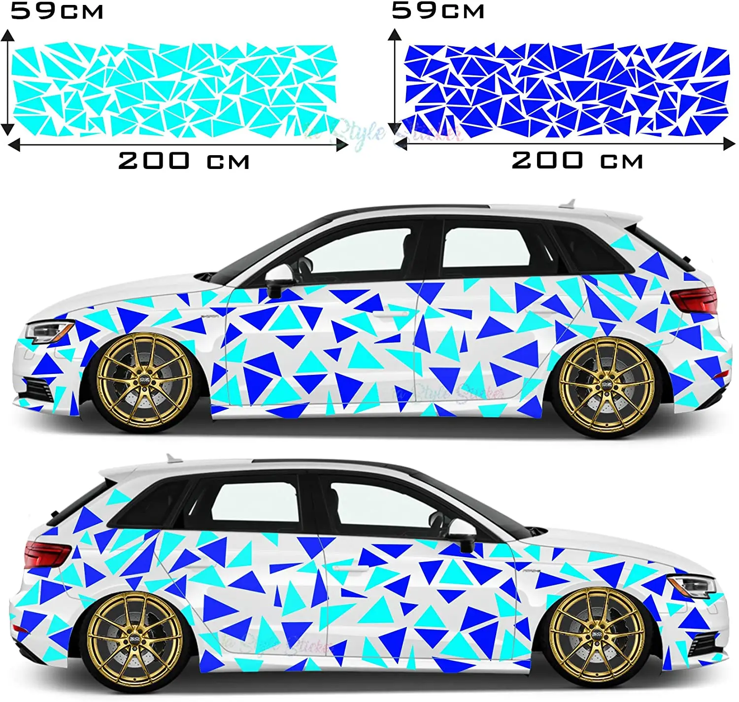 Set Adesivi Auto Cyber Camouflage Mimetica 60x60 Cm Orafol