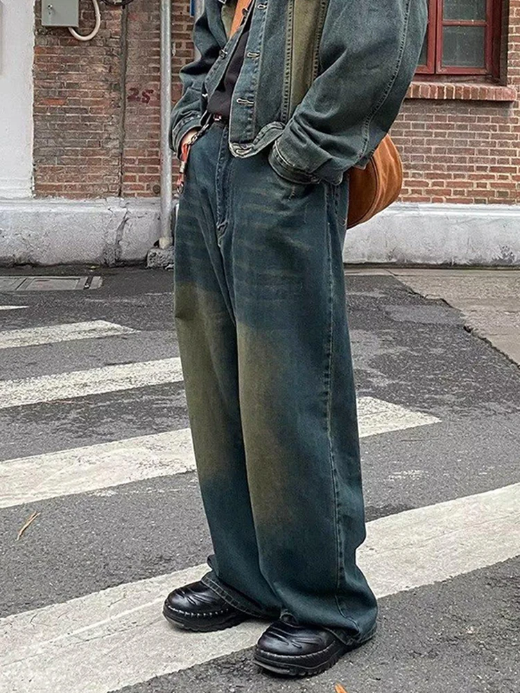 RetroVintageJeansForMenY2kStreetHipHopLooseWideLegStraight