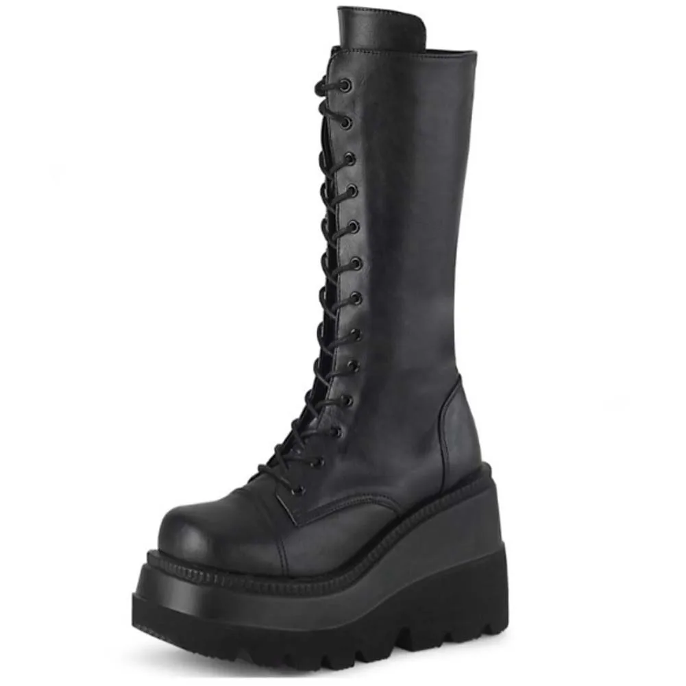 GIGIFOX Brand Big Size 43 Fashion Gothic Rianbow Platform Buckles Zipper Colorful Great Quality Motorcycle Boots Woman Shoes 