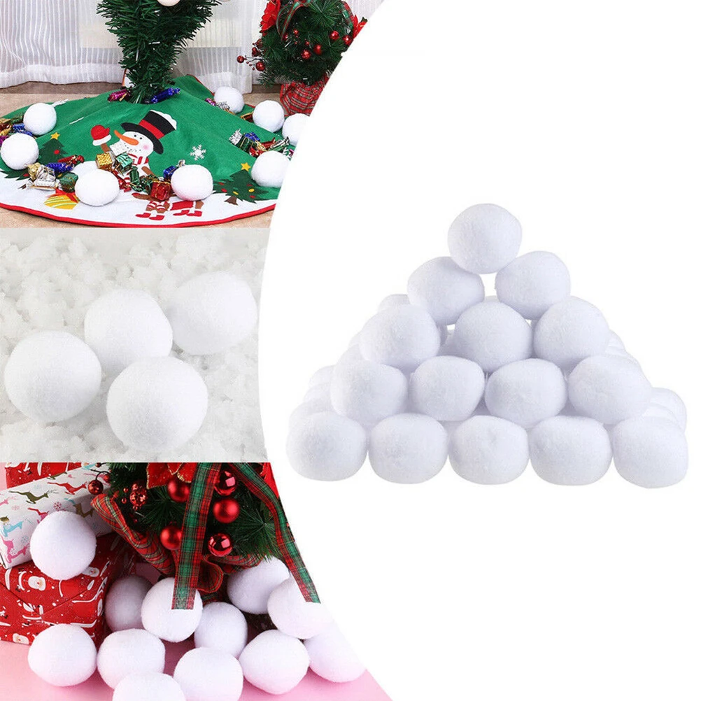 50Pcs 7cm Soft Snow Fake Balls Christmas Kids Gift Toy Indoor Outdoor Snow Fight Ball Set Xmas Tree Ornament Decoration For Home