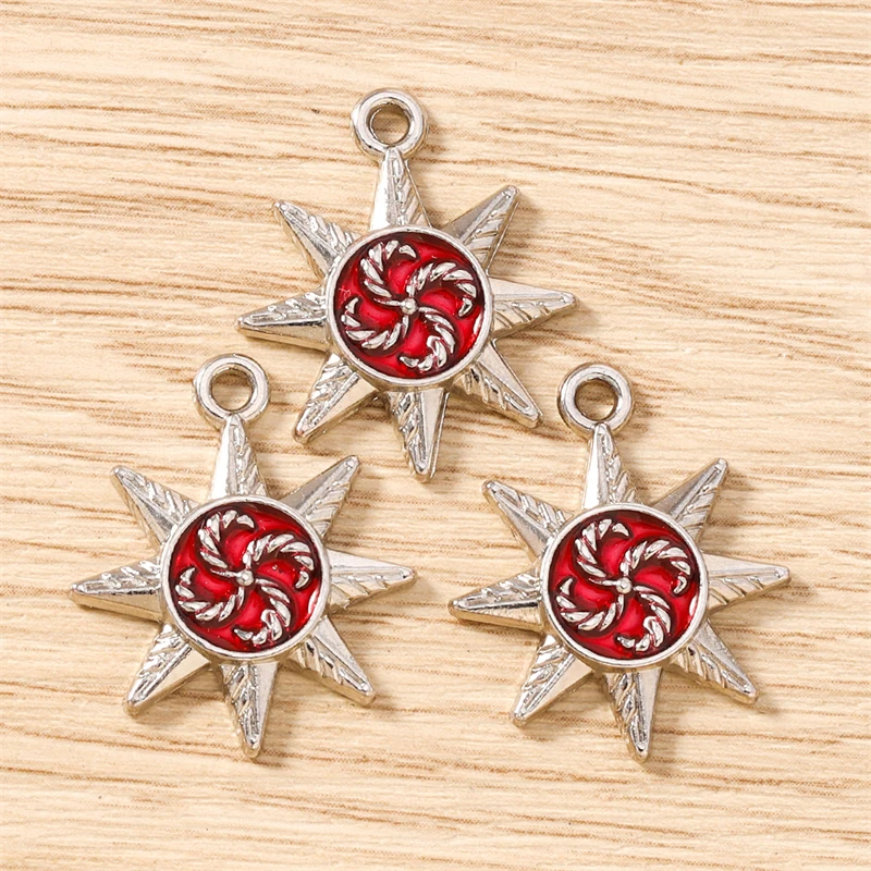 10 Stück 20x24mm Niedliche Emaille-Sonnenanhänger für die Herstellung von Ohrhängern, Halsketten, Armbändern, DIY Handgemachter Schmuck, Schmuckzubehör – Detail 10
