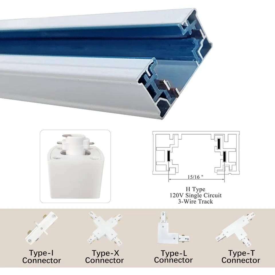 Complete H Type Track Lighting Accessory Kit 13FT