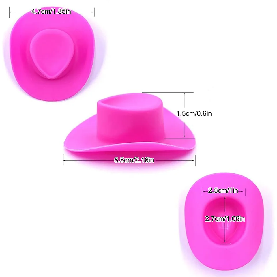 3 Mini Cappelli Da Cowgirl Rosa Con Fascia Elastica – Accessori Per Capelli Alla Moda Per Donne E Ragazze, Ideali Per Feste, Carnevale, Cosplay, Compleanni - 2