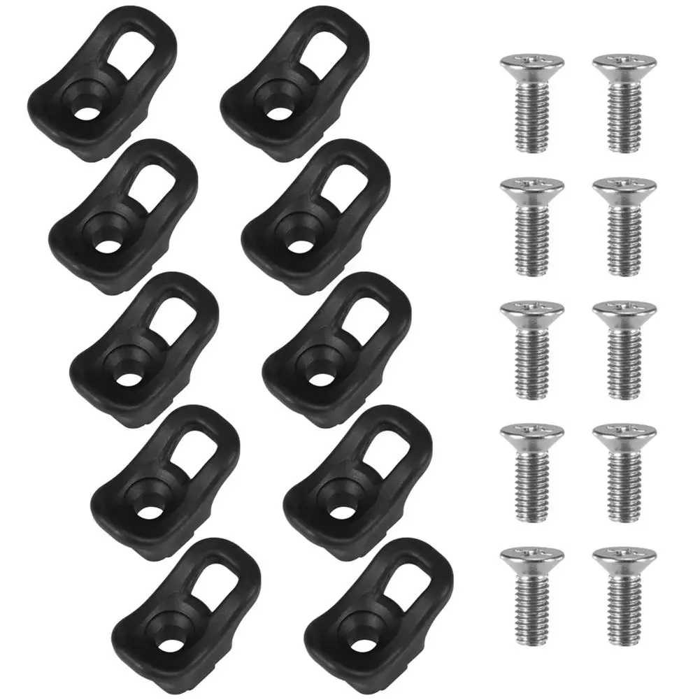 10Pcs Kayak Eyelet Tie Down Loop Deck Fitting Bungee Cord Kit With Stainless Steel Screws Kayak Boat Accessories 2pcs kayak handles anti skid side mount kayak carry handles replacement with 12 rivets and 8 screws