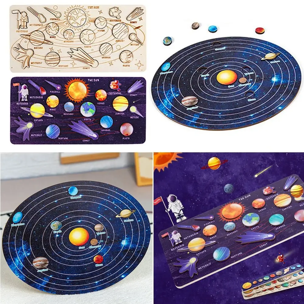 

Educational Game Solar System Jigsaw Wood Universe Puzzle Toy Gift Panel Matching Kids