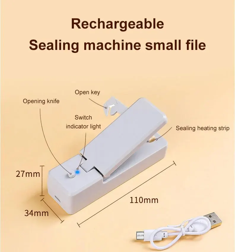 Household Charging Sealing Clip Kitchen Storage and Preservation Device Portable Small Moisture-proof 1pc bread bag clips kitchen bag clips sealing clips storage bag clips bag clips