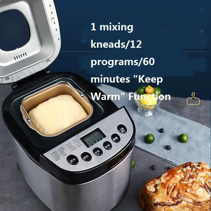 2.0lb Stainless Steel Electric Small Bread Maker Machine Automatic Bread Maker For Home