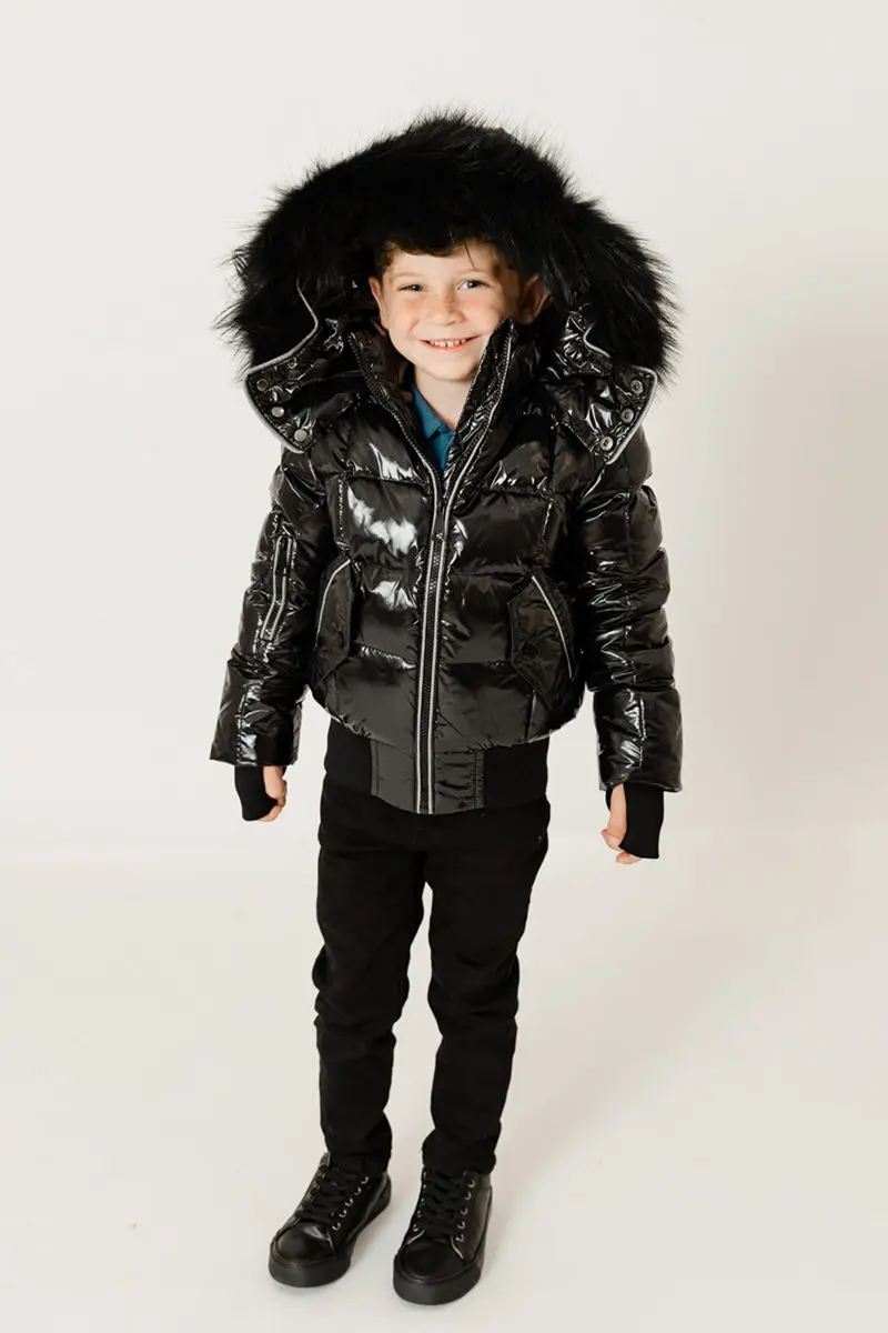 winter kids coat waterproof shine fabric filling white duck down girls boys children coats AP 2025