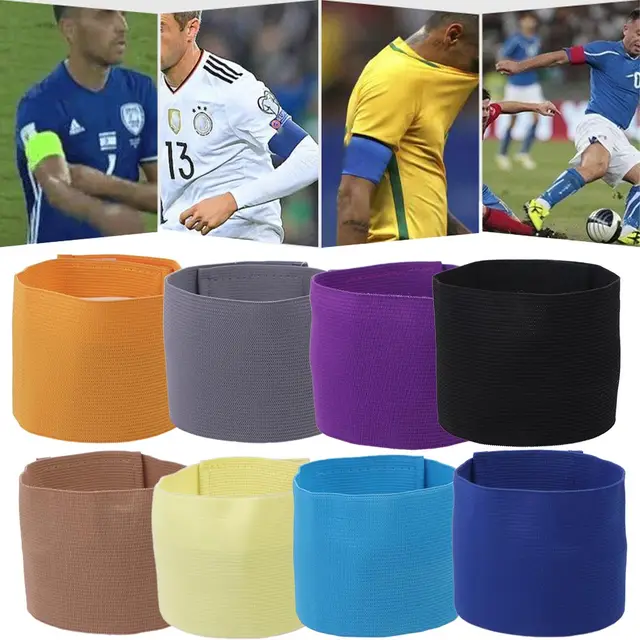 Non-slip Football Captain Armband Elasticity Visibility Sports Arm Band 15 Colors Available Professional Soccer Armbands 2