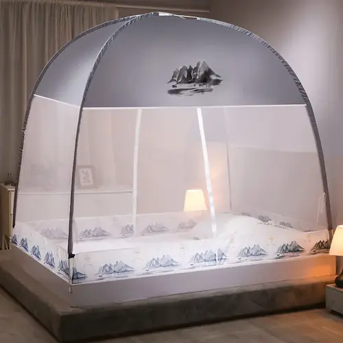 1pc 360°Coverage Thickened/encrypted New Cartoon Double Door Mongolian Yurt Mosquito Net,  Foldable Mosquito Net No Installation - Image 20