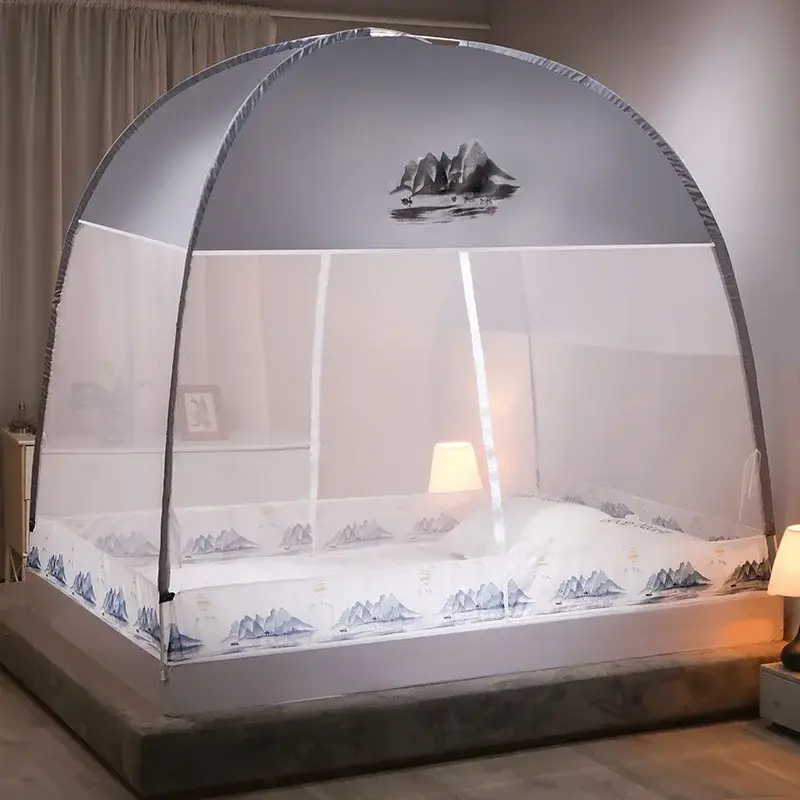1pc 360°Coverage Thickened/encrypted New Cartoon Double Door Mongolian Yurt Mosquito Net,  Foldable Mosquito Net No Installation - Image 20