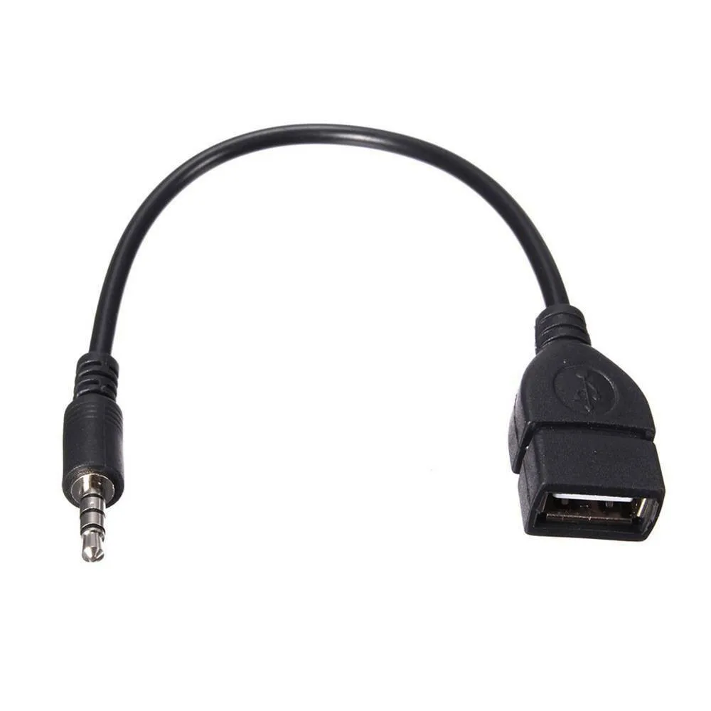 

For Read USB Flash Drive Or Card Reader 3.5mm Male To USB 2.0 Female Audio Plug Adapters 20cm 5V ABS Cable Extension