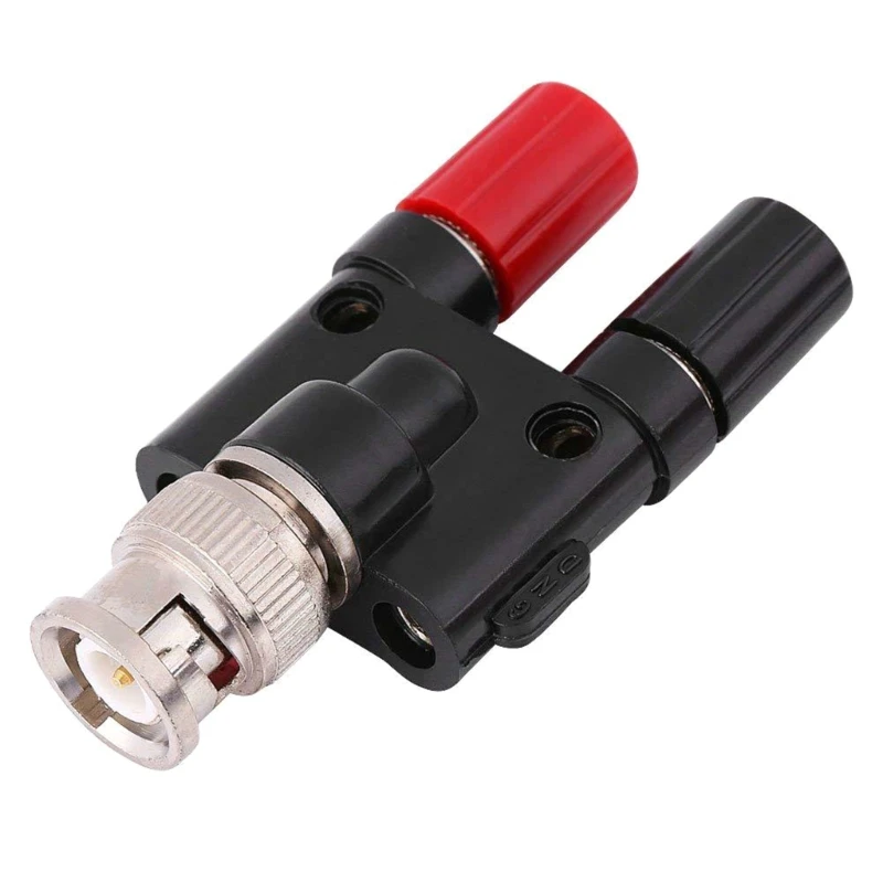 

Connector BNC Male To Two Dual 4mm Banana Binding Post Jack Connector Adapter