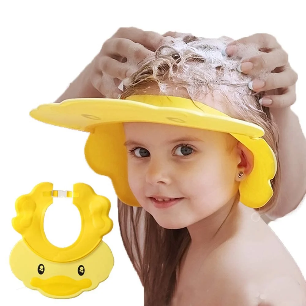 

Baby Shower Cap Adjustable Silicone Shampoo Shower Cap Sun Visor Hat For Eye Protection Suitable For Infants And Children