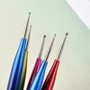 5Pcs Set of Dual-Use Nail Art Pens, Nail Dotting Pens with Silicone Rhinestone Picker for Nail Designs Carving 3