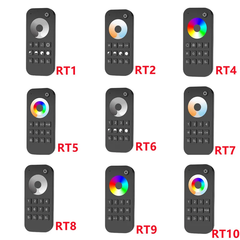 LED Strip Controller SKYDANCE RT1 RT2 RT4 RT5 RT6 RT7 RT8 RT9 RT10 4 Zone Universal RF Remote Controller RGB+CCT touch Each remote match more receive led strip controller,led dimmer controller