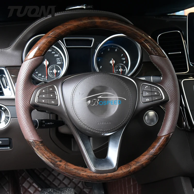 

Mahogany Wood Steering Wheel For Mercedes Benz Maybach S Class W222 E Class Vito W447 Metris V Class Sprinter 907 S500 Gls W167