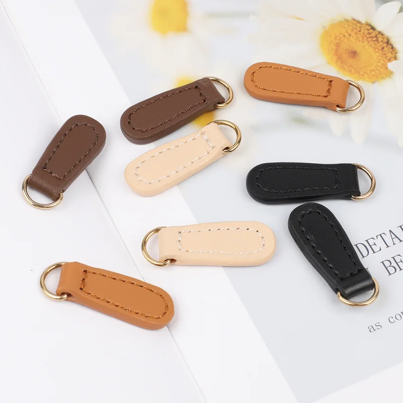 Description Picture 5 of item2pc Genuine Leather Zipper Tag Zip Head Fixer Zip Sliders Repair Zipper Pull Puller DIY Sewing Clothing Backpack Bag Accessories