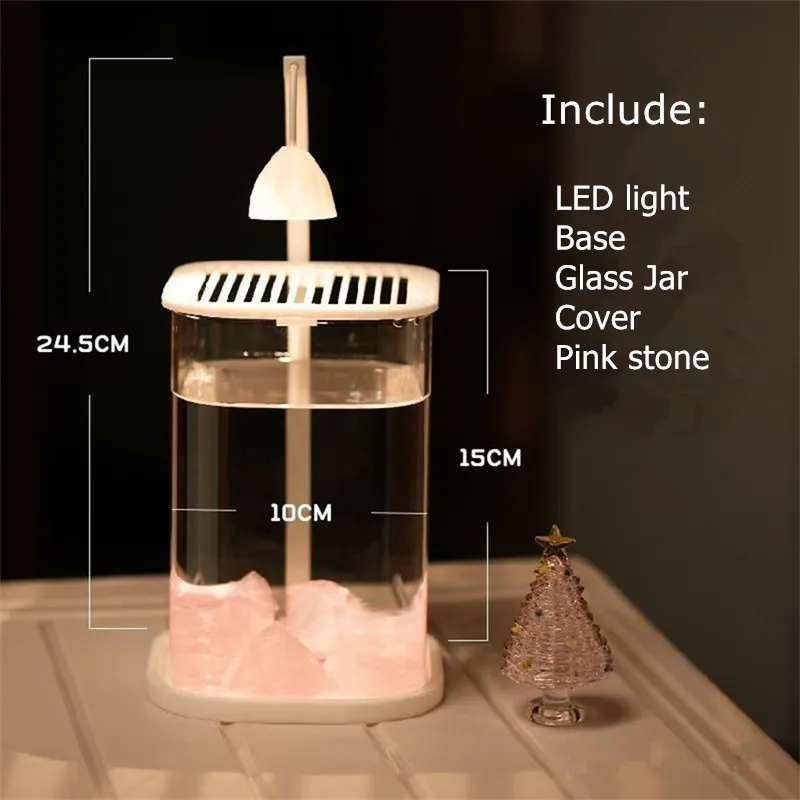with pink crystals