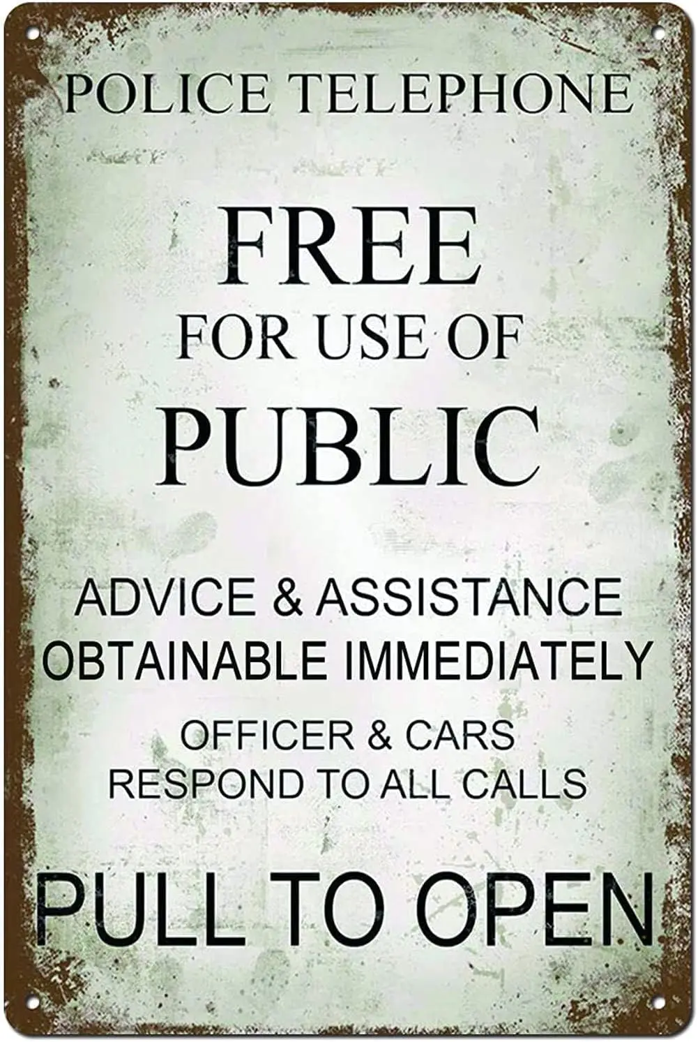 Vintage Tin Metal Poster Sign Police Phone Box Tardis Dr Who Retro Wall Art Decor Iron Painting For Home Kitchen Cafe Pub Sign