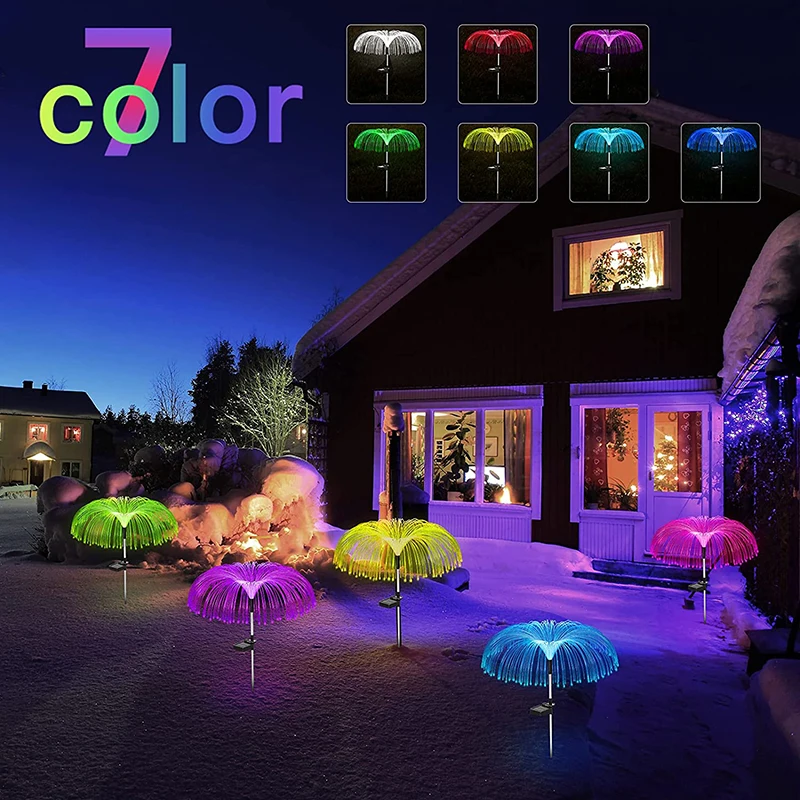 

Solar LED Jellyfish Lights Outdoor Garden Decor Lawn Light RGB Change IP65 Waterproof Patio Yard Pathway Decor Solar Flower Lamp