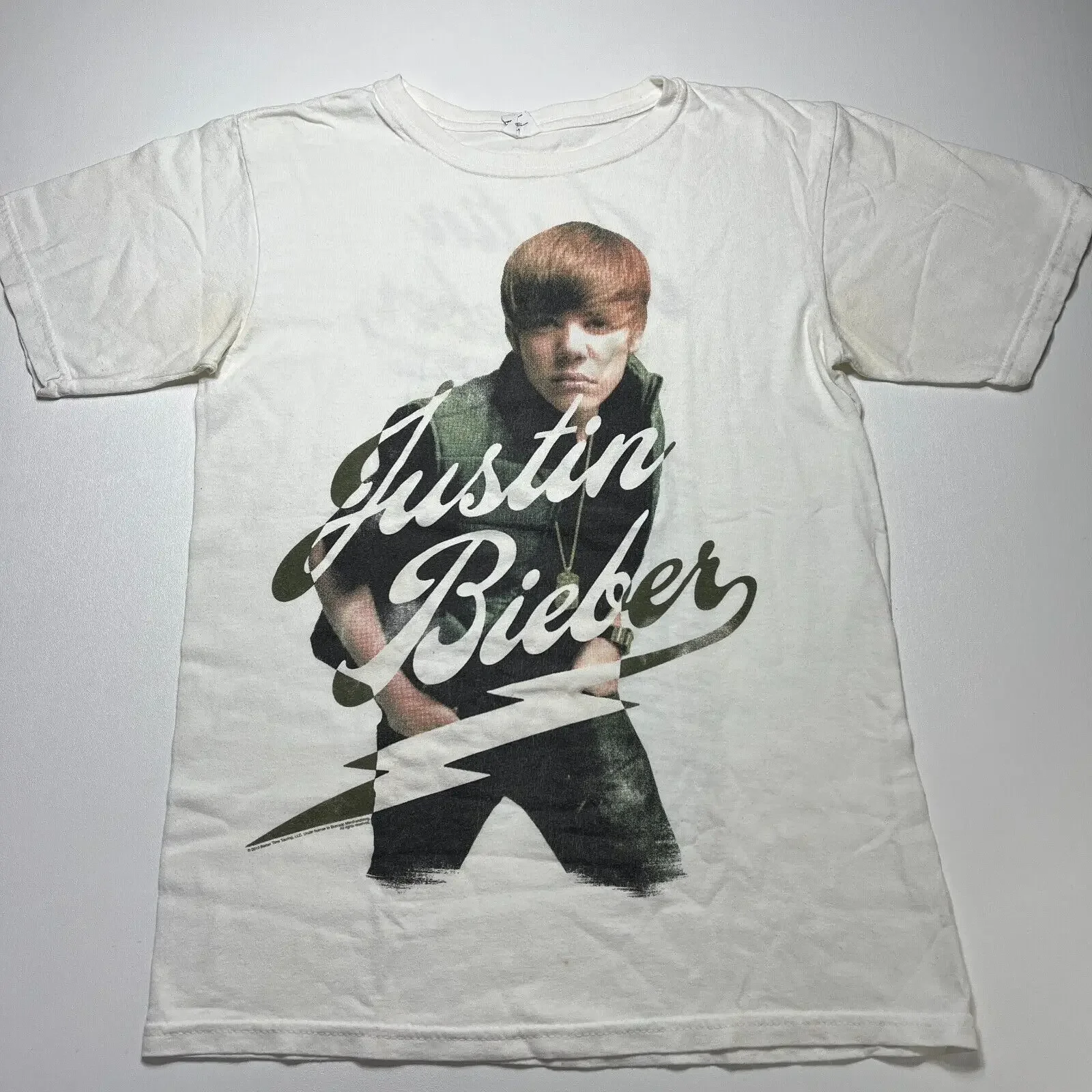 Maglietta Justin Bieber Taglia Piccola Time Touring 2010 My World Tour White