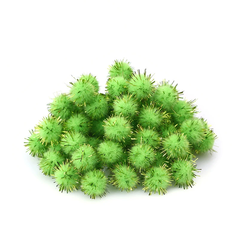 100pcs Colored Glitter Balls pompom Furry Balls Kids DIY Craft Supplies Handmade Creative Decoration Materials pom poms KQ001 craft supplies,pom poms craft supplies