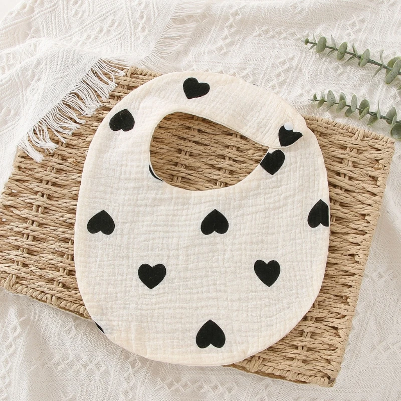 

Newborn Boy Girl Bibs Absorbent Baby Teething Bib Feeding Bib with 6-layer