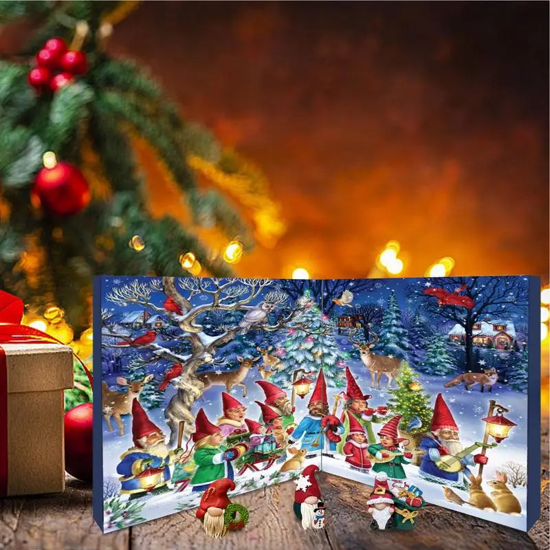 Christmas Gnome Advent Calendar 24 Day Christmas Countdown Props Collectable Dwarf Ornaments For Both Children And Adults