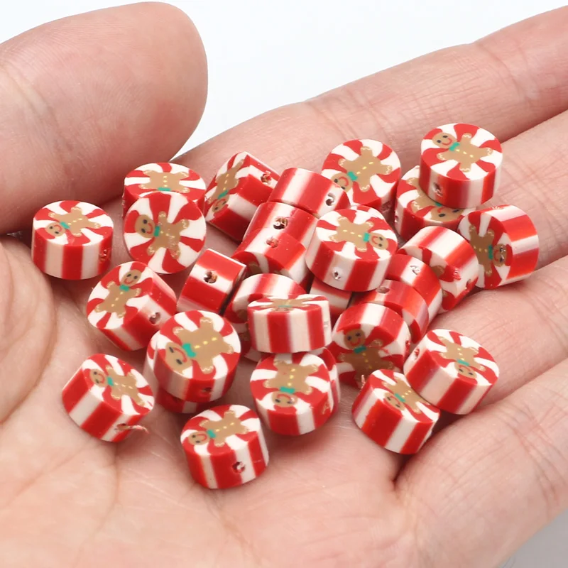 Wholesale 9mm 20/50/100pcs Red White Clay Beads Flat Round Candy Polymer  Clay Spacer Beads For Jewelry Making DIY Jewelry Beads - AliExpress