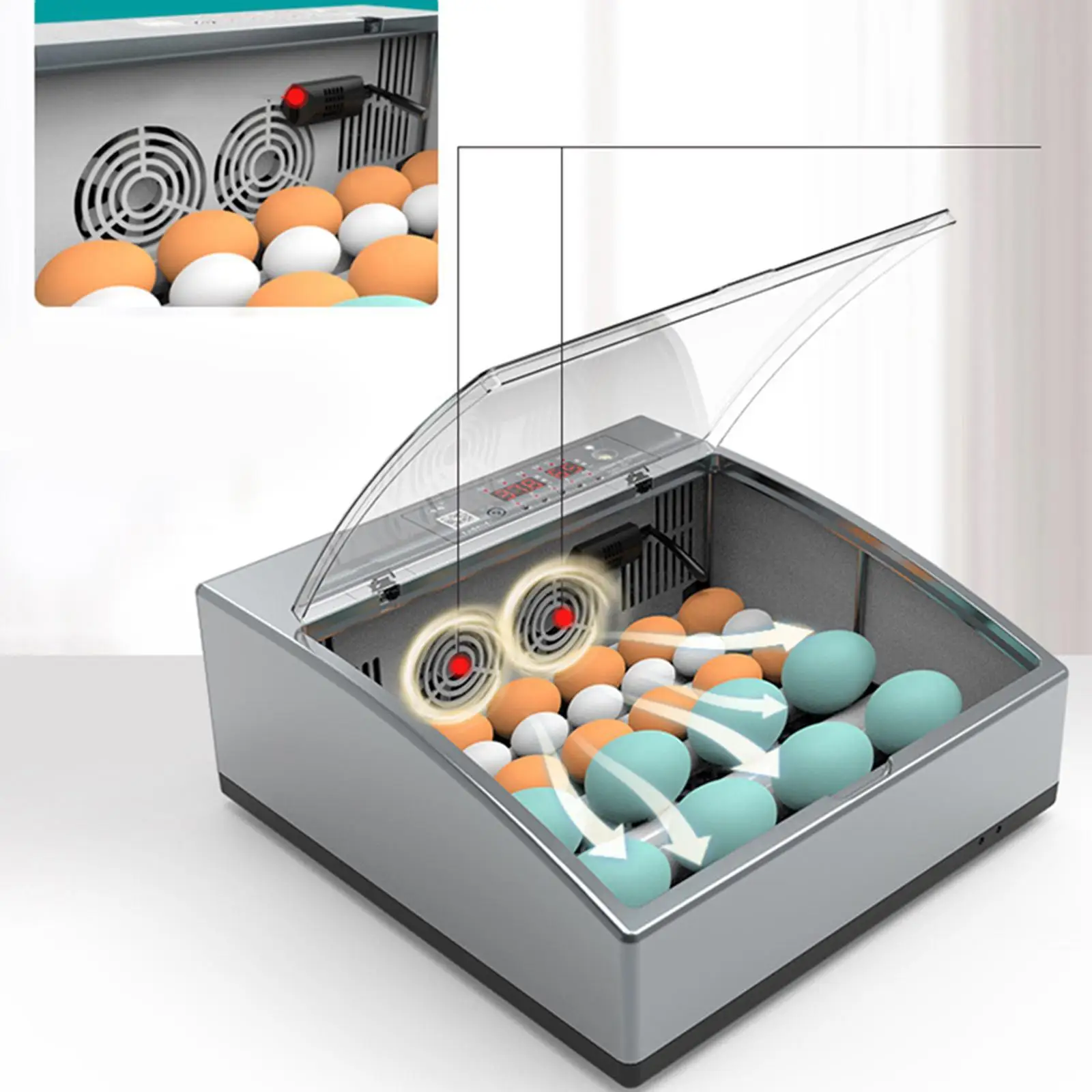 Egg incubator automatic 220V brooder egg incubator fully automatic egg incubator small household commercial hatching machine