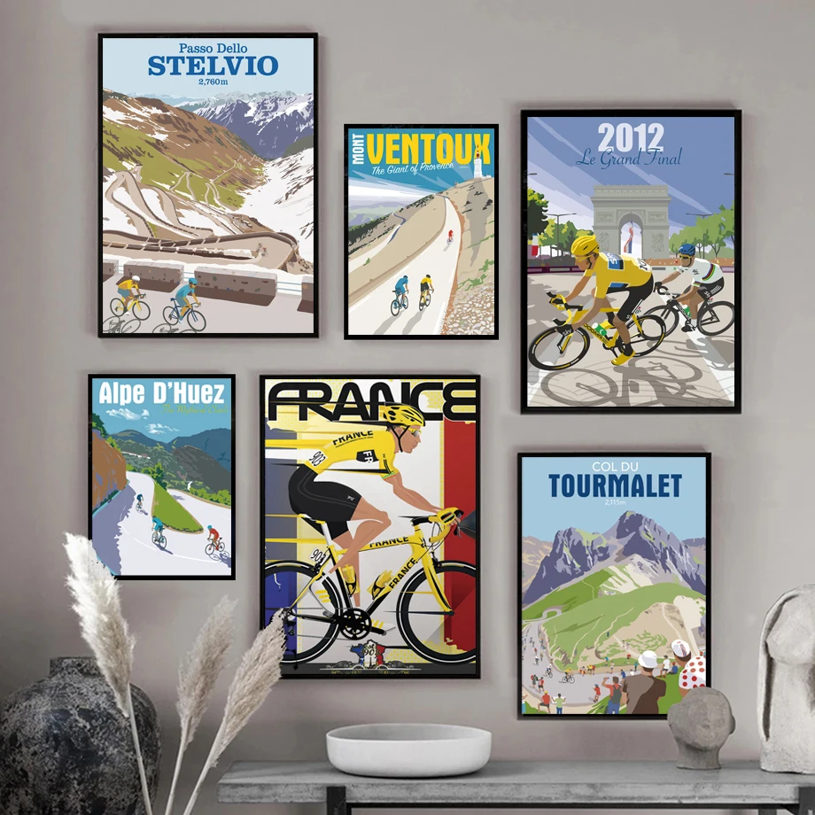 

World City Bike Race Cycling Sports Wall Art Canvas Painting Nordic Posters And Prints Wall Pictures For Living Room Home Decor
