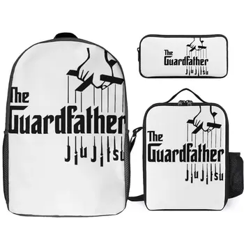 Jiu Jitsu The Guardfather Essential For Secure Cozy Field Pack 3 in 1 Set 17 Inch Backpack Lunch Bag Pen Bag  Travel Hot Sale