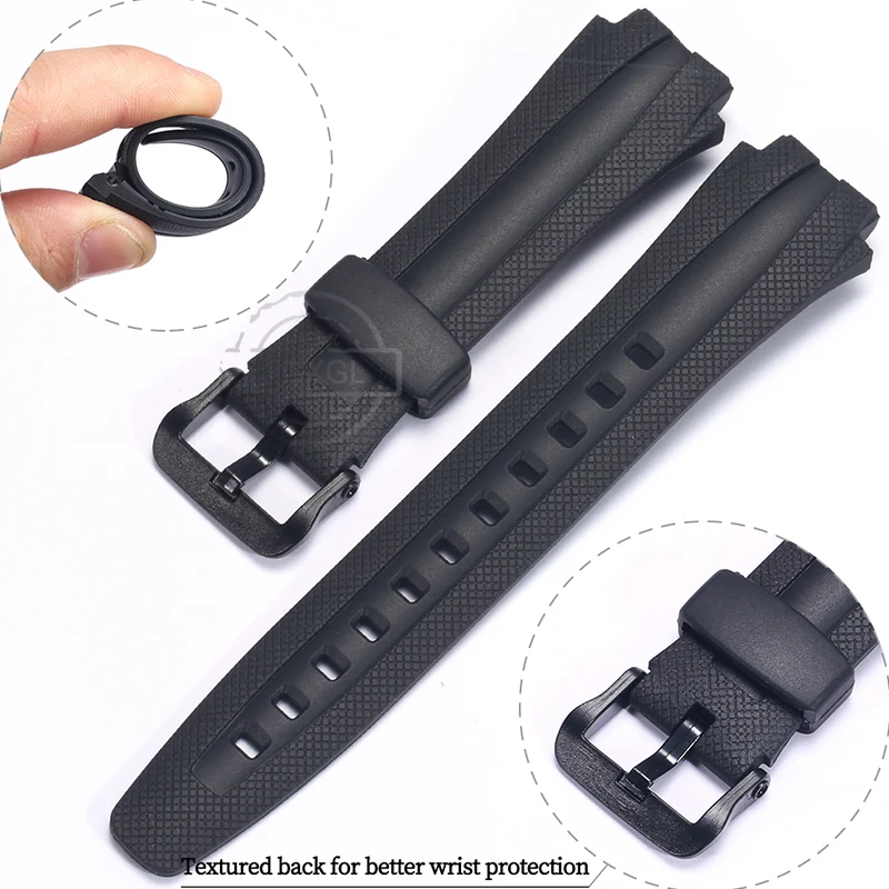 17mm Resin Replacement Strap For Casio AQ-160w AQ-161w AQ-163w  Men Band Rubber Sprot Waterproof Bracelet Watch Accessories