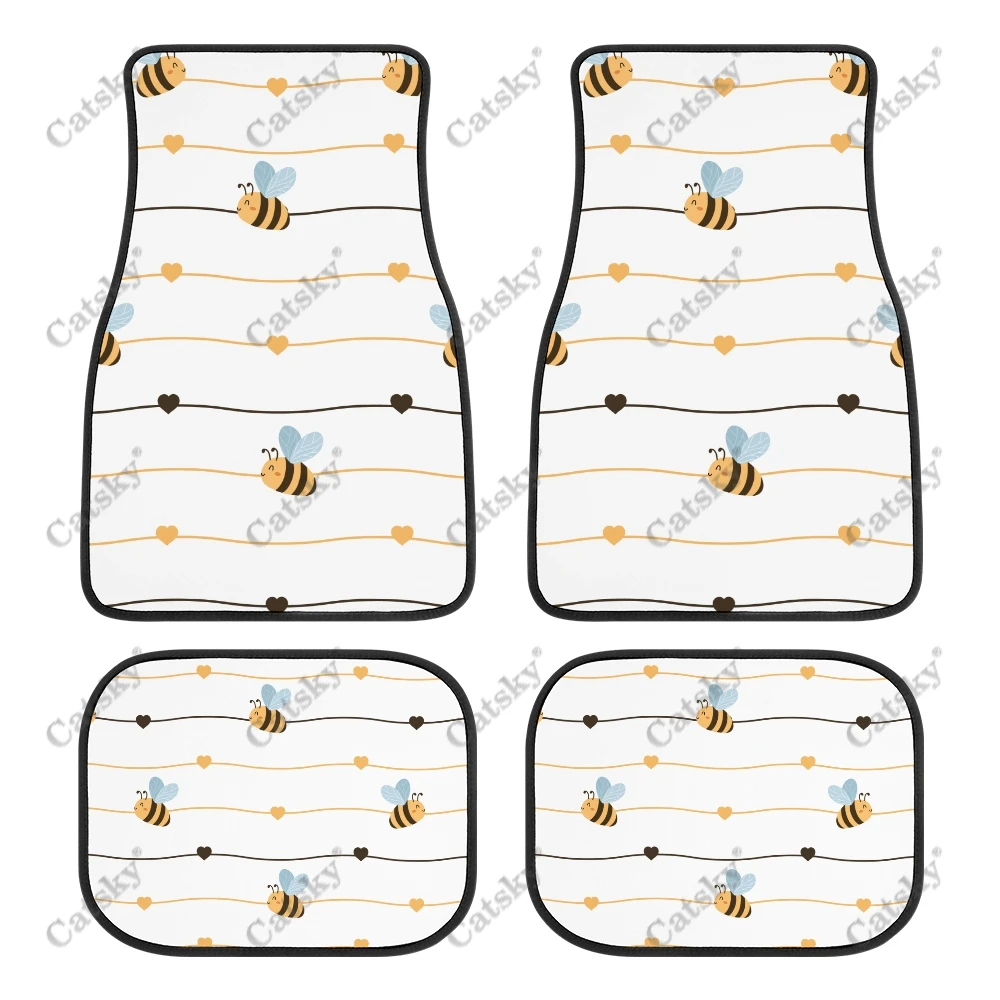 

Автомобильные коврики с узором в виде пчелы, 4 шт., стильные автомобильные коврики для любой погоды