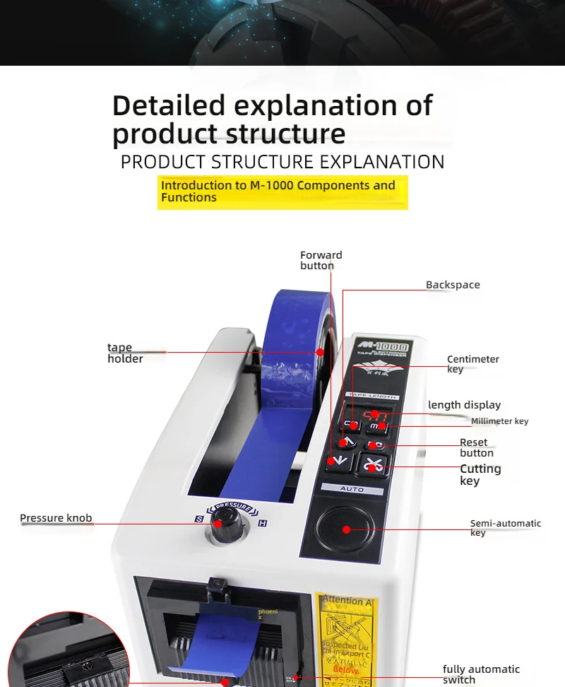 New type Automatic Tape Dispenser Electric Adhesive Tape Cutter Cutting Machine