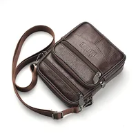 Nouveau sac à bandoulière en cuir véritable pour hommes sac à bandoulière multifonctionnel tendance verticale porte-documents sac de messager de voyage décontracté 3