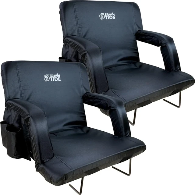 BRAWNTIDE Stadium Seat with Back Support - 2 Pack, Comfy Cushion, Ideal  Stadium Chair for Bleachers, Sporting Events, Camping - AliExpress