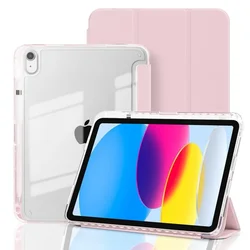 Universal Protective Tablet Case - Premium Leather with Multi - Angle Stand and Auto Sleep/Wake Function - iPad 7th 8th 9th (Pink)