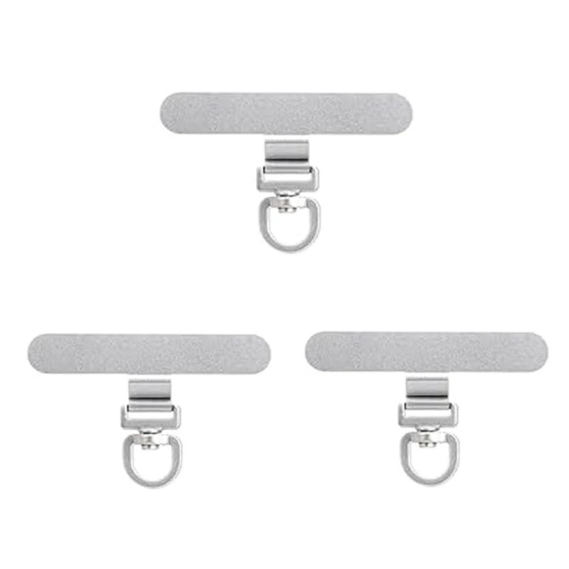 Universal Ultra-Thin Stainless Steel Phone Lanyard Clip with 360° Rotation Anti-Lost Patch