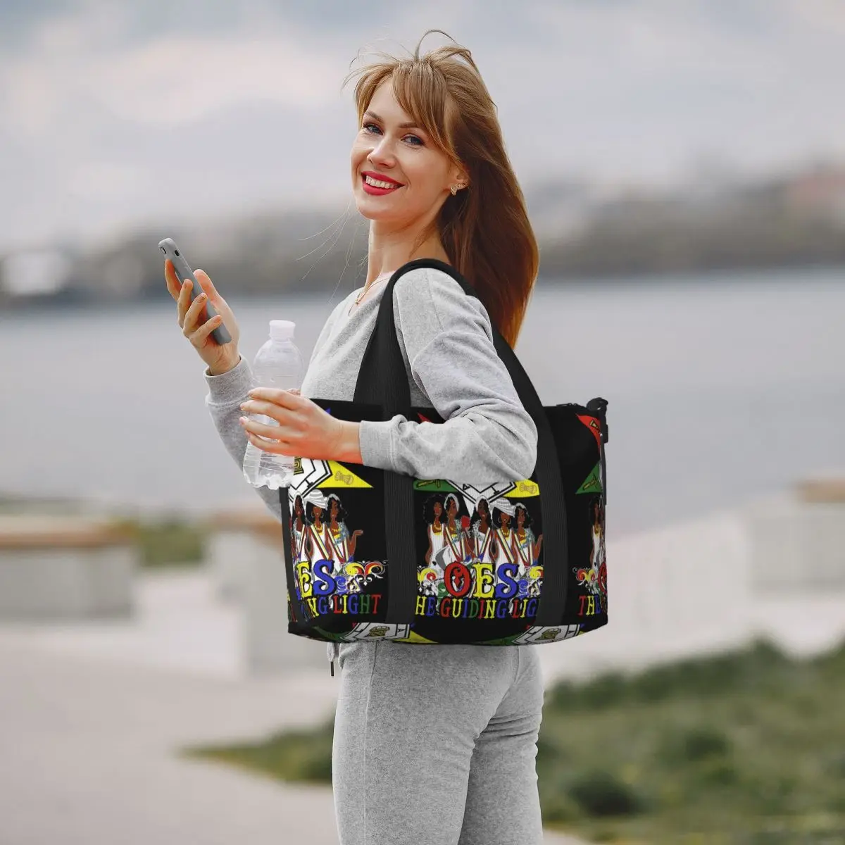 OES Order Of The Eastern Star Sistars The Guiding Light Freemason Tote Bag for Big Capacity Gym Beach Travel Bags