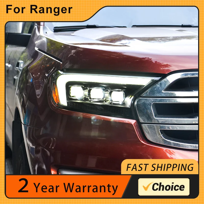 

Автомобильная фара для Ford Ranger Everest 2015-2020, передние фары светодиодный Blue Start, анимация DRL, динамический сигнал поворота, лампа Demon Eye